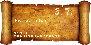 Bovics Tilda névjegykártya
